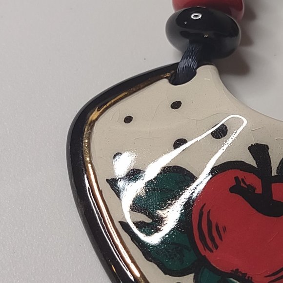 Vintage Red Apple Pendant Necklace - Picture 5 of 14